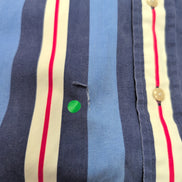 Chemise Ralph Lauren Blair M Rayures Bleu Blanc Rouge Logo Rouge