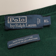 Pull Fin Polo Ralph Lauren Vert Col V Taille XL 100% Coton Pima | 542WSR