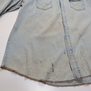 Chemise Wrangler 2XL Tall Jean Western Vintage GRUNG manches longues