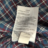 Chemise Nautica XXL Bleu Bordeaux Carreaux Logo Brodé Coton