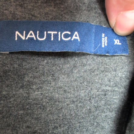 Chemise Nautica XL Gris Foncé Maille Coton Type Polo Manches Courtes