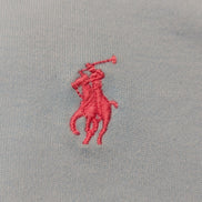 Polo manches courtes Polo Ralph Lauren XL bleu ciel logo rose coton