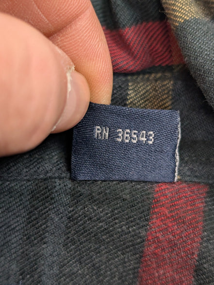 👕 Chemise IZOD L Flanelle Tartan Rouge Beige Coton |302S