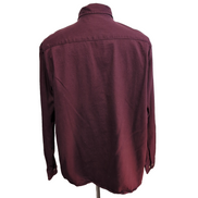 Chemise Wrangler Manches Longues Bordeaux 100% Coton avec Poches Taille XL