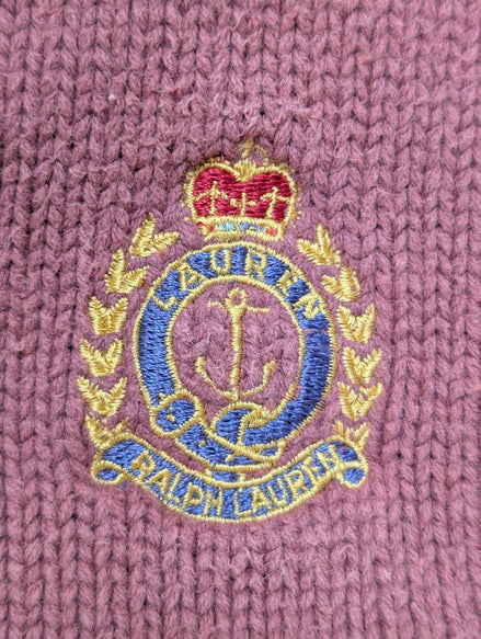 Pull Ralph Lauren (Lauren) Femme L Col Zip Coton Épais Écusson Brodé Chic 🏷️