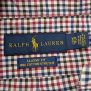 Chemise RALPH LAUREN Classic Fit Coton Stretch Vichy Rouge Bleu - Taille XS