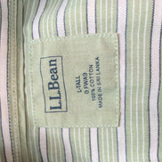 Chemise L.L. Bean verte à rayures manches courtes taille L #29e
