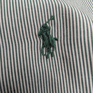 Chemise Ralph Lauren L Verte Rayures Coton Logo Brodé Vintage USA Style