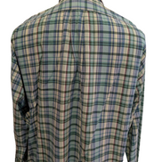 Chemise Polo Ralph Lauren Shirt Blake L XL Plaid Vert Bleu Beige Button Down
