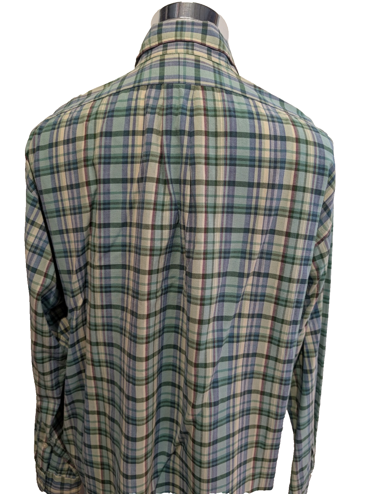 Chemise Polo Ralph Lauren Shirt Blake L XL Plaid Vert Bleu Beige Button Down
