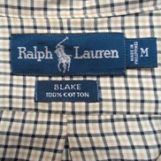 Chemise Ralph Lauren Blake M Flanelle Carreaux Crème Bleu Marine manches longues