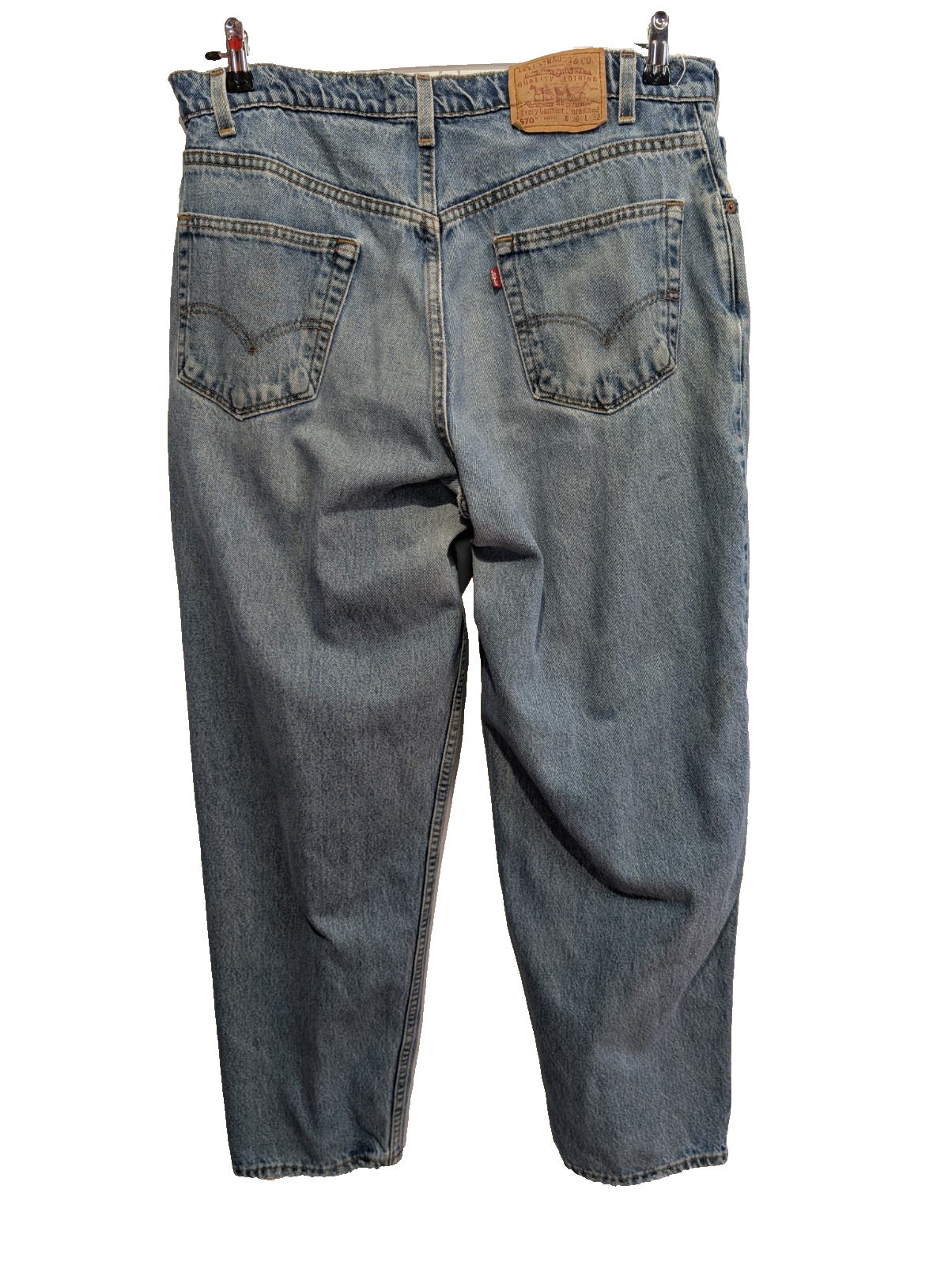 Jean LEVI'S 570 Baggy Vintage 🛹 Taille W36 (Taille 41cm) 🛹 Bleu Délavé Grunge