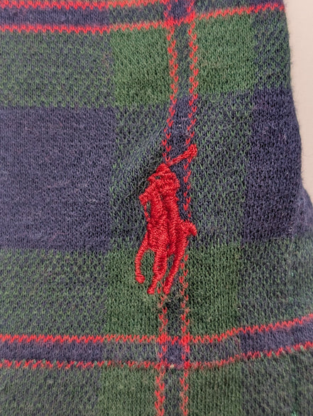 Polo manches courtes Polo Ralph Lauren L carreaux kaki bleu rouge poche coton