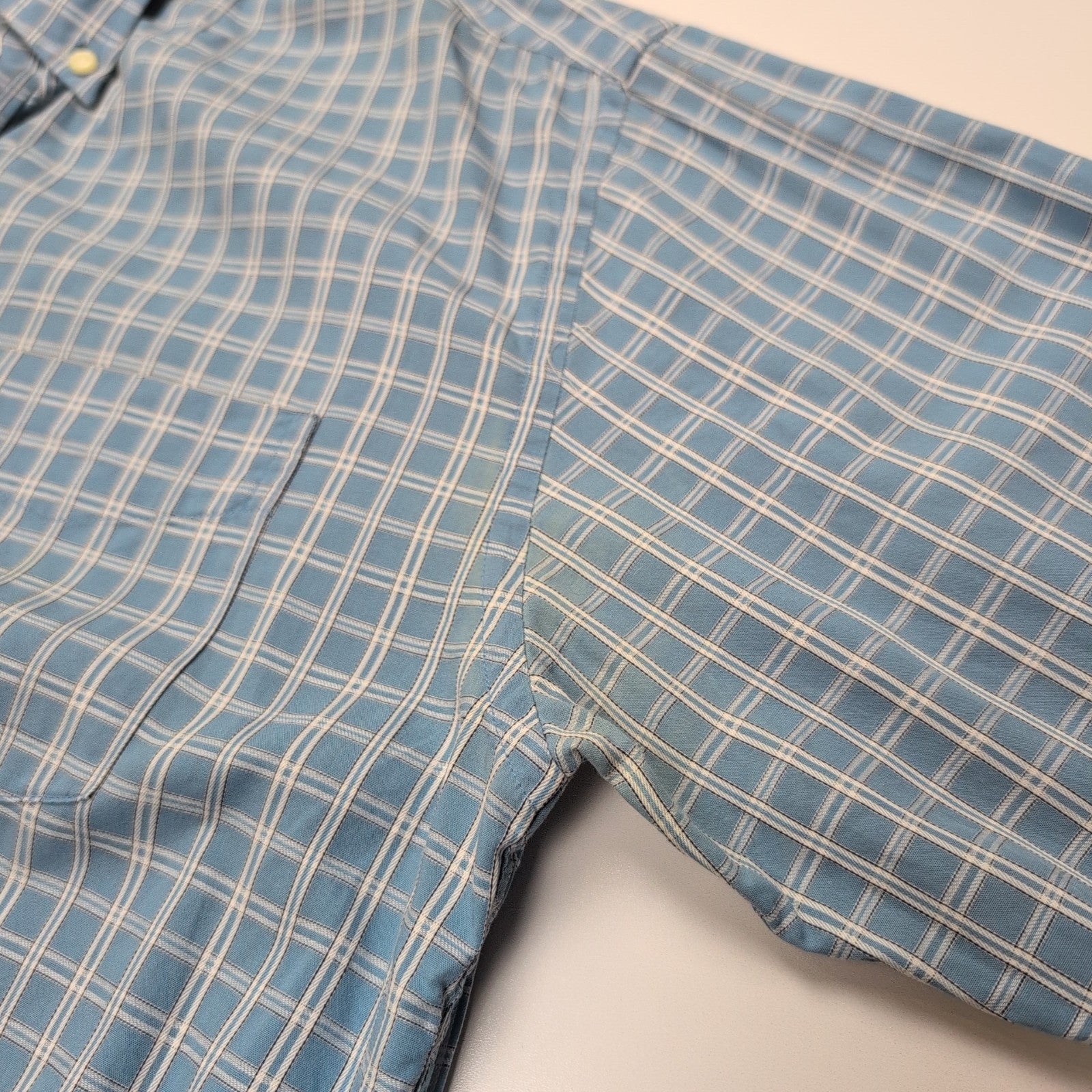 Chemise Tommy Hilfiger Bleu Ciel à Carreaux Manches Longues 1 Poche - Taille M
