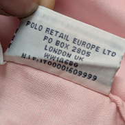 Chemise Polo Ralph Lauren Custom Fit Rose Pâle Logo Bleu Ciel  Taille L