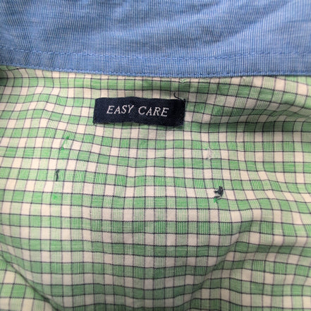 Chemise CHAPS verte à carreaux manches courtes taille L #143e