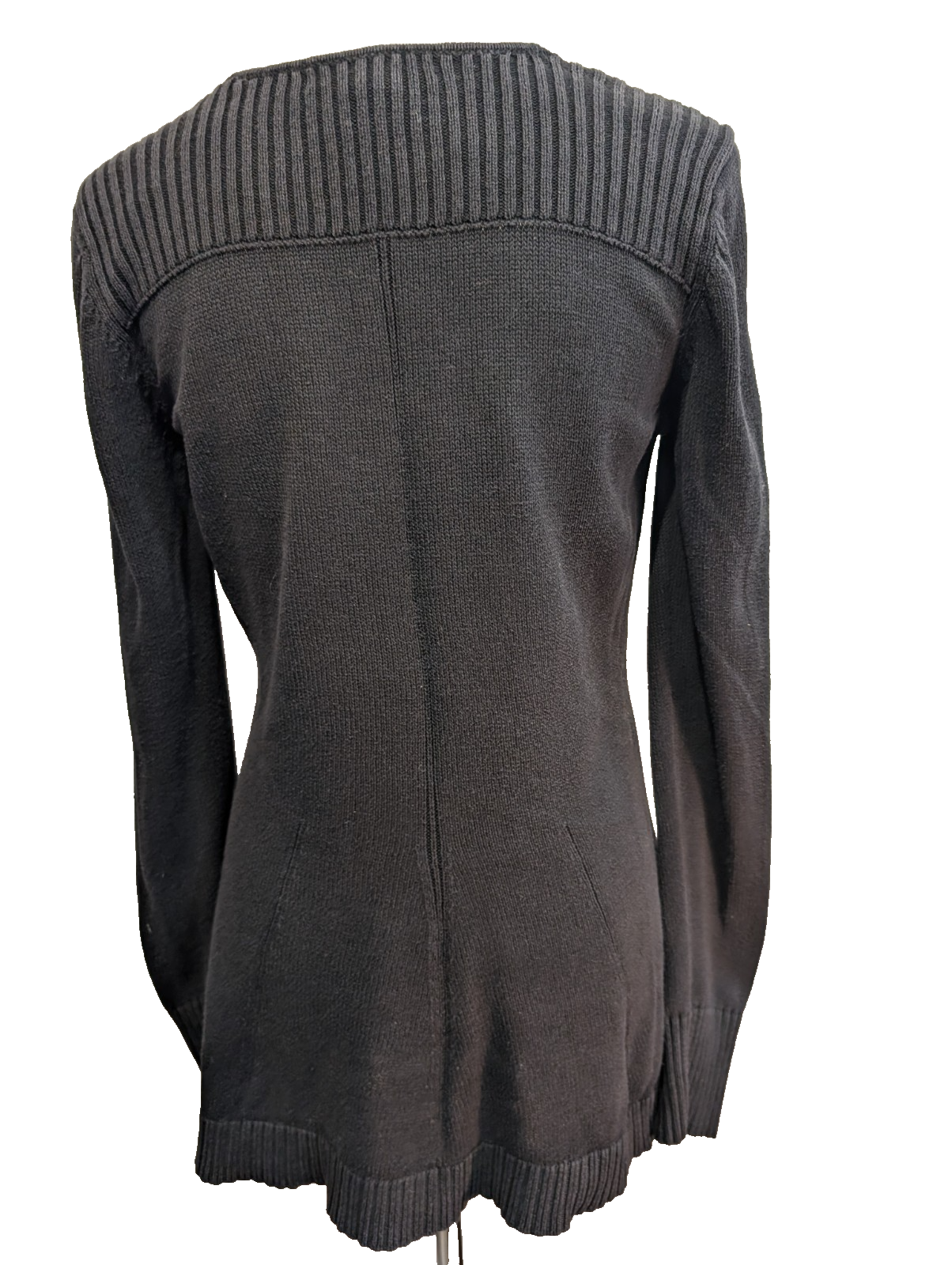 Pull Calvin Klein Femme Noir Col V Coupe Longue Évasée - Taille M