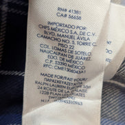 🌲 CHEMISE FLANELLE PERFORMANCE CHAPS M (M) CARREAUX BLEU BLANC LOGO CUIR