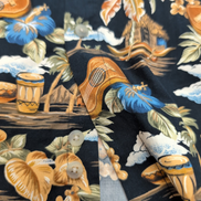 Chemise Hawaïenne Manches Courtes Pierre Cardin Noir Motif Tropical L