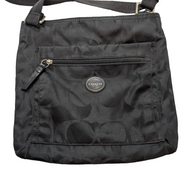 Sac Coach bandoulière en toile jacquard Signature noire