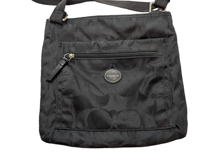 Sac Coach bandoulière en toile jacquard Signature noire