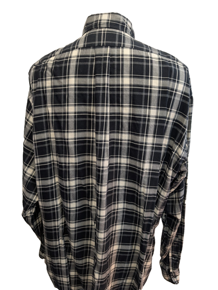 CHEMISE Ralph Lauren homme XXL TBE FLANELLE Noir Blanc défaut 🌑
