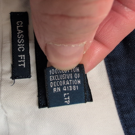 Chemise Ralph Lauren Classic Fit M Blanche Big Logo Bleu Marine N°3