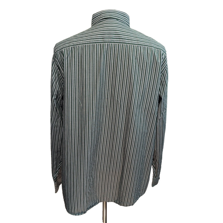 Chemise Banana Republic XL XXL Verte Rayures Blanches manches longues