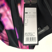 Robe COMMA 34 Cache-Cœur Noir Rose Motif Abstrait Neuve Étiquette