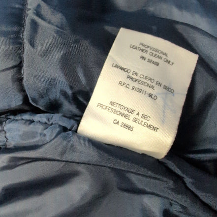 🌟 OUTBROOK Manteau / Veste Longue Nubuck Cuir VÉRITABLE BLEU MARINE T. 2XL |44c