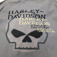 Harley Davidson Chemise Vintage Grise Manches Courtes Tête de Mort Homme 2XL