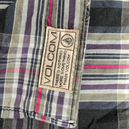 Chemise Nautica Hong Kong M vert violet carreaux 55 % coton / 45 % Tencel