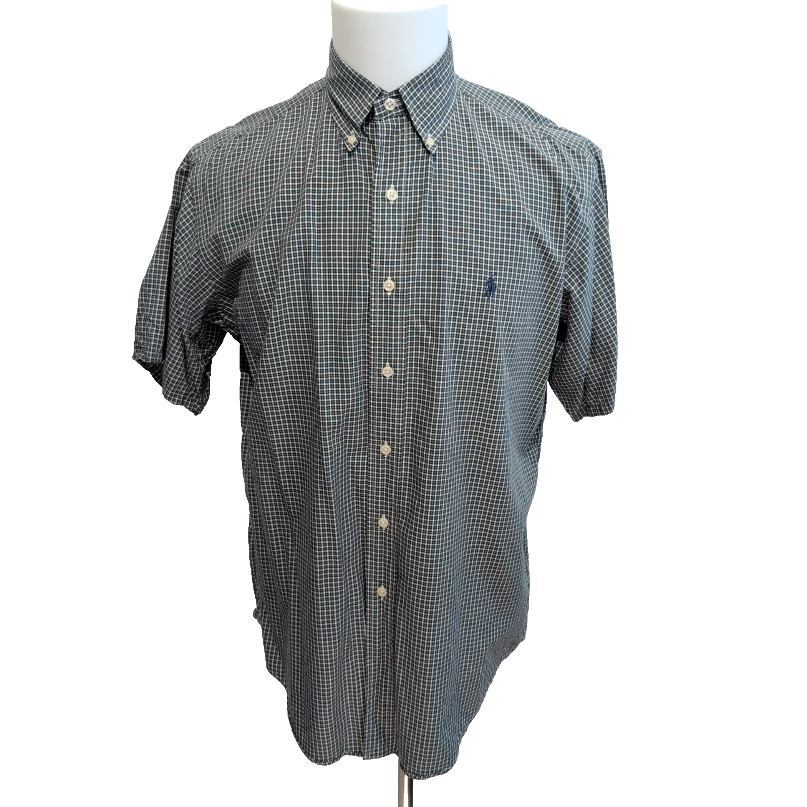 Chemise Ralph Lauren Yarmouth M L Kaki Carreaux Manches Courtes