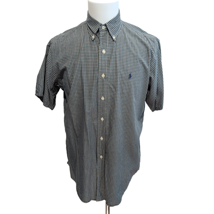 Chemise Ralph Lauren Yarmouth M L Kaki Carreaux Manches Courtes