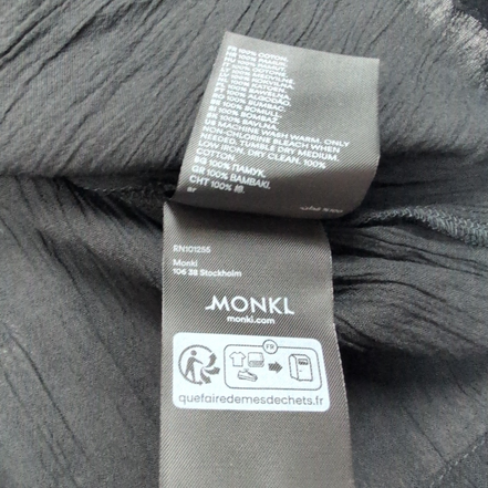 Robe MONKI T.M Noire Coton Manches Bouffantes Neuve Avec Étiquette