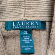 Pull LAUREN Ralph Lauren XL beige camel col V bouton doré maille côtelée