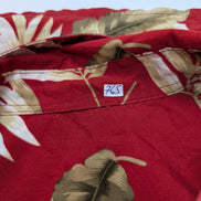 Chemise Hawaïenne Rouge - Motif Feuillage Tropical - Taille L/XL