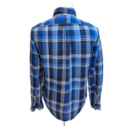Chemise Ralph Lauren Lin S Carreaux Bleu Blanc Philippines manches longues