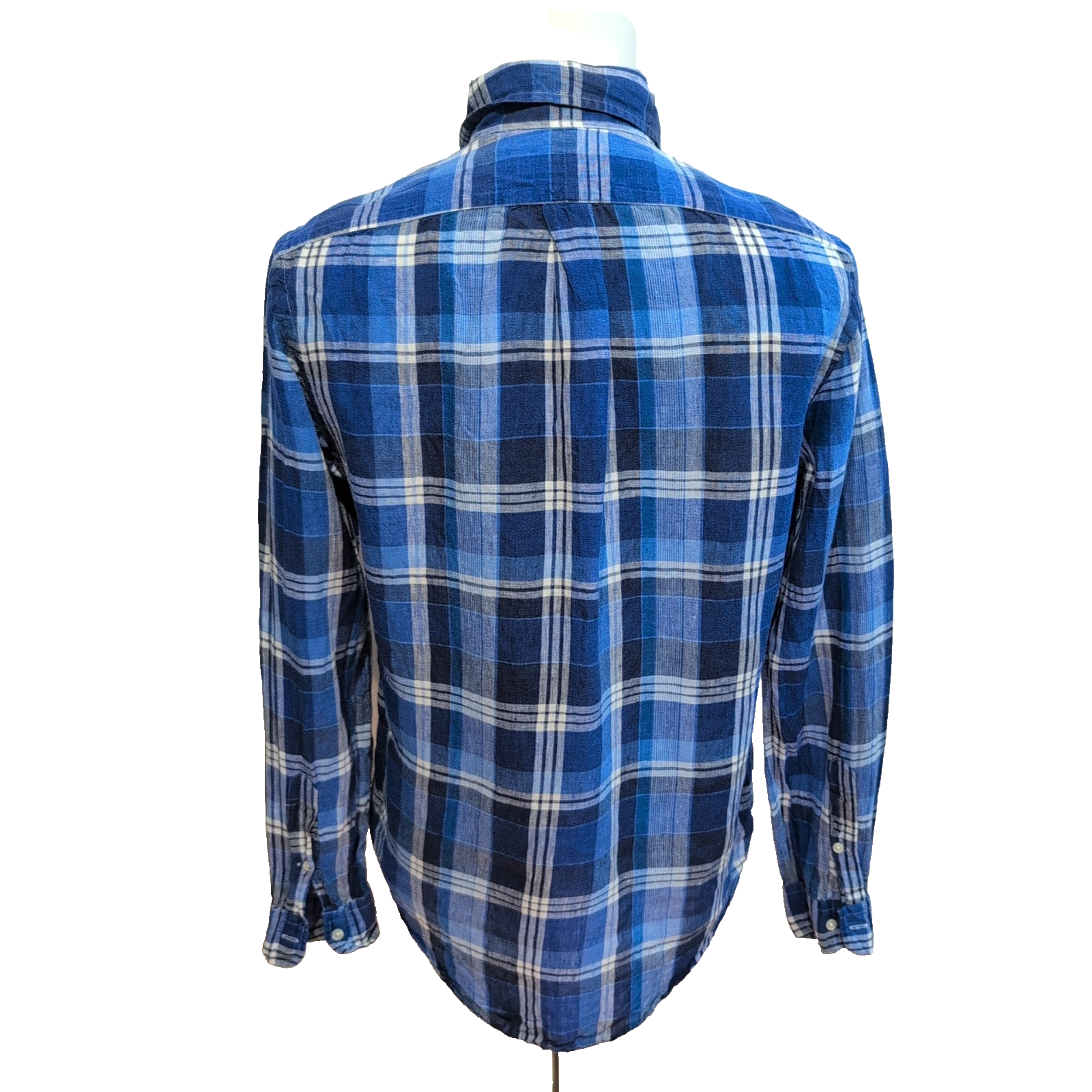 Chemise Ralph Lauren Lin S Carreaux Bleu Blanc Philippines manches longues