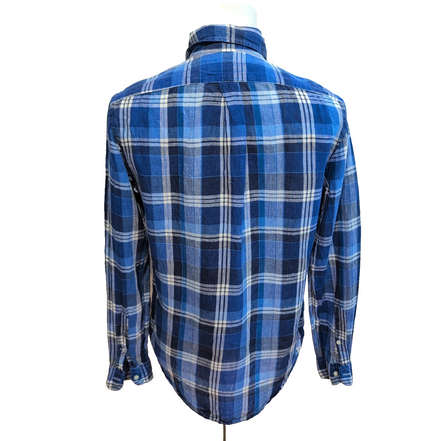 Chemise Ralph Lauren Lin S Carreaux Bleu Blanc Philippines manches longues