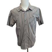 Chemise Patagonia modèle Western coton biologique grise rayures vertes M