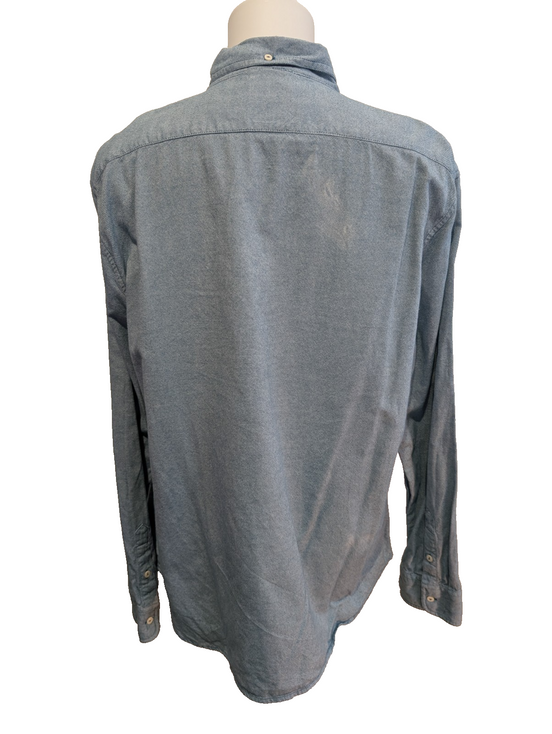 Chemise LEVI'S Flanelle XXL Vtg Coton Vert Pâle/Bleu Coupe Moderne