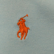 Polo manches courtes Polo Ralph Lauren M bleu turquoise logo orange Custom Fit