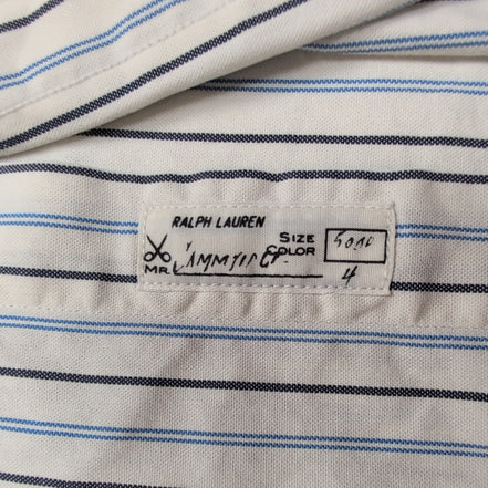 Chemise Ralph Lauren XL Custom Fit Bleu Blanc Rayures Shirt Button Down Coton