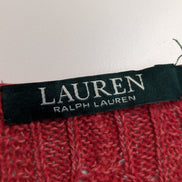 Pull LAUREN Ralph Lauren femme L coton rouge bordeaux torsadé col rond