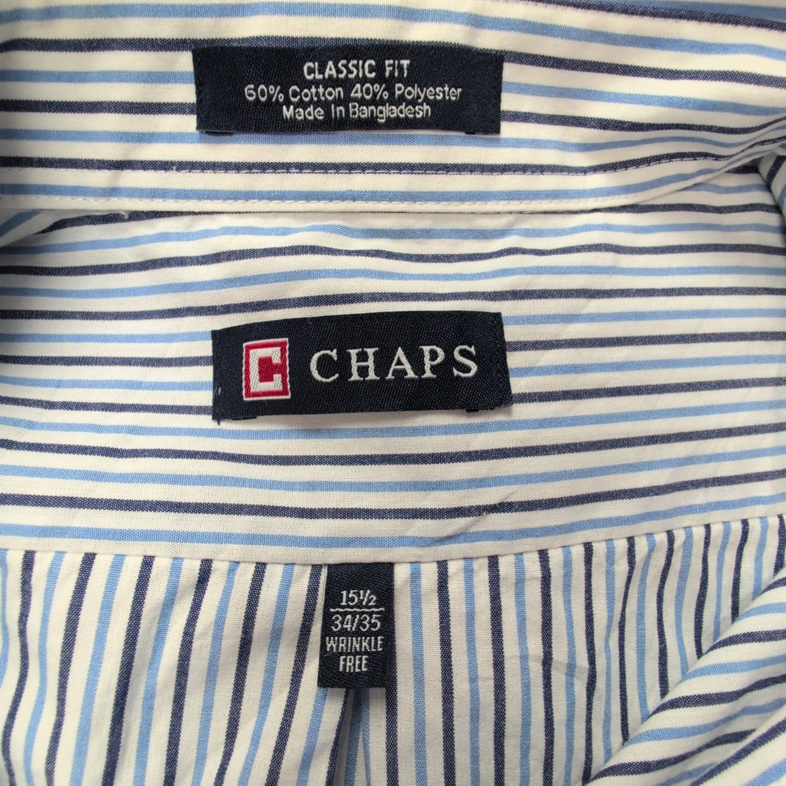 Chemise CHAPS à rayures bleues taille M/L #128e