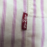 Chemise LEVI'S Homme XL Blanche à Rayures Violettes Coupe Courte