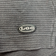 Sweat LEE Noir Vintage Col Boutonné Maille Gaufrée Nid Abeille Coton Taille L