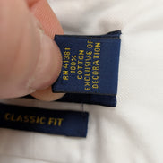 Ralph Lauren Chemise Classic Fit S/M Blanche Logo Bleu Marine