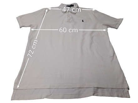 Polo manches courtes Polo Ralph Lauren blanc XL coton piqué logo bleu marine
